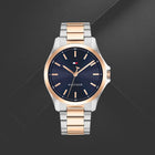 Ανδρικό Ρολόι Tommy Hilfiger Bruce 1792193 Με Ασημί-Ροζ Χρυσό Μπρασελέ & Μπλε Καντράν