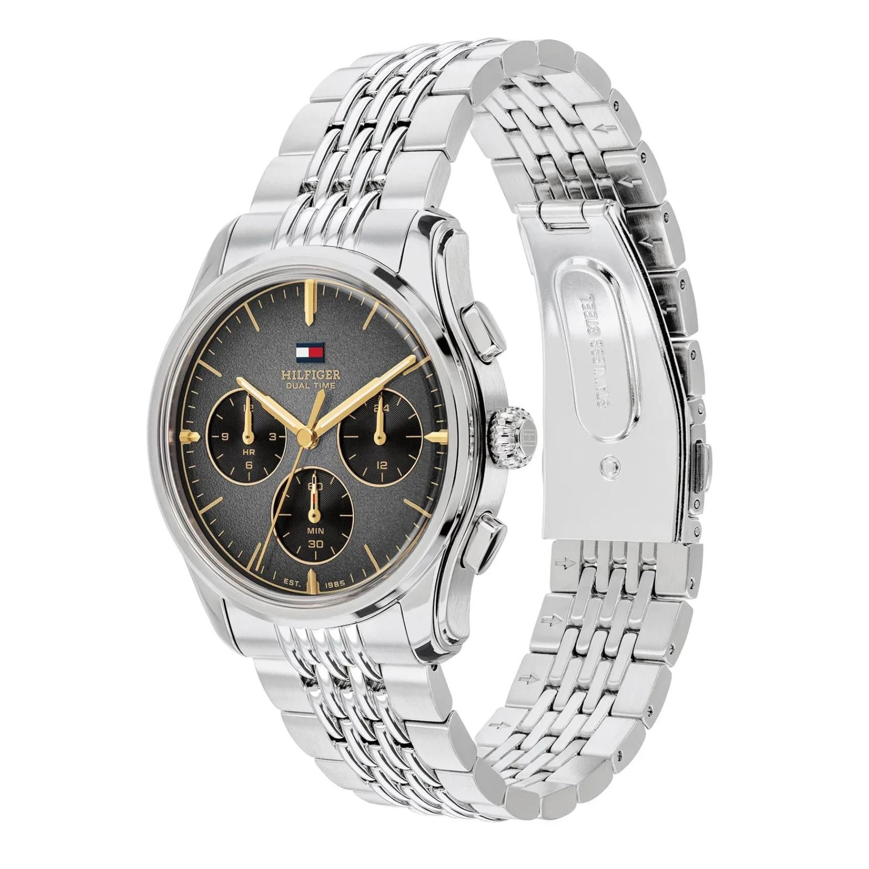 Μαύρο καντράν ρολογιού Tommy Hilfiger Empire 1710812 διαμέτρου 38mm με χρονογράφο