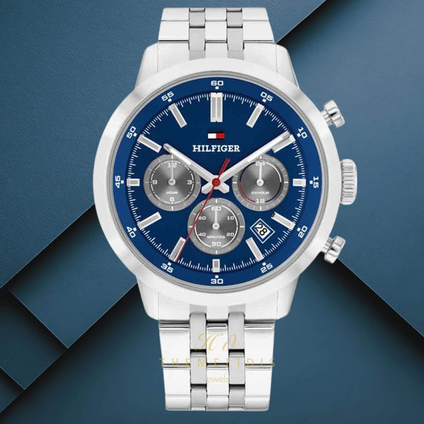 Ρολόι Tommy Hilfiger Kent 1710753 Χρονογράφος Με Ασημί Μπρασελέ