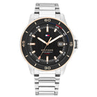 Ανδρικό Ρολόι Tommy Hilfiger Remy 1792228 Με Ασημί Μπρασελέ & Μαύρο Καντράν