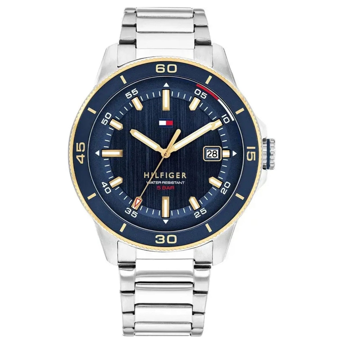 Ανδρικό ρολόι Tommy Hilfiger Remy 1792229 με ασημί μπρασελέ και μπλε καντράν