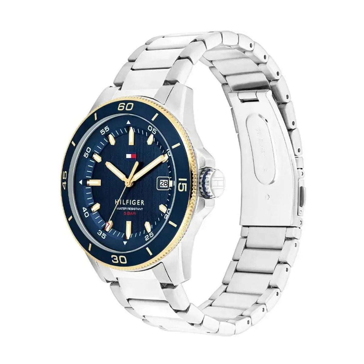 Μπλε καντράν ρολογιού Tommy Hilfiger Remy 1792229 διαμέτρου 43mm με ένδειξη ημερομηνίας