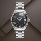Ανδρικό Ρολόι Vogue Rey 2020650481 με Ασημί Μπρασελέ & Μαύρο Καντράν
