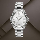 Ανδρικό ρολόι Vogue Rey 2020650483 με ασημί καντράν 41mm και ασημί ατσάλινο μπρασελέ με ένδειξη ημερομηνίας.