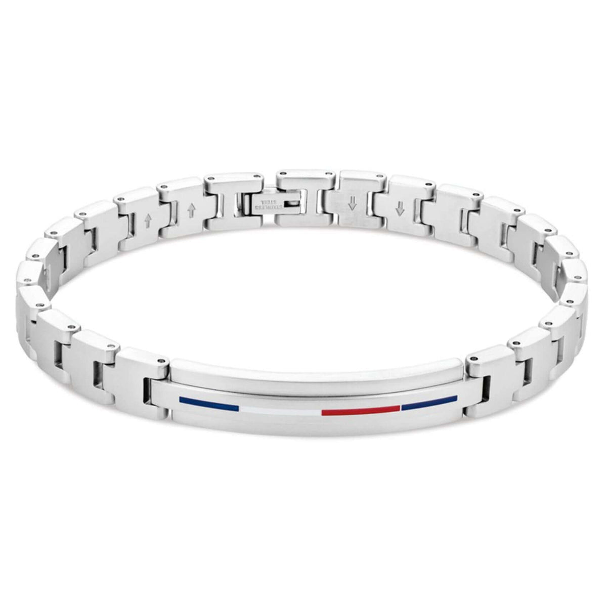 Ανδρική χειροπέδα Tommy Hilfiger 2790313 από ανοξείδωτο ατσάλι σε ασημί χρώμα, μήκους 21 cm με αποσπώμενα τμήματα για προσαρμογή