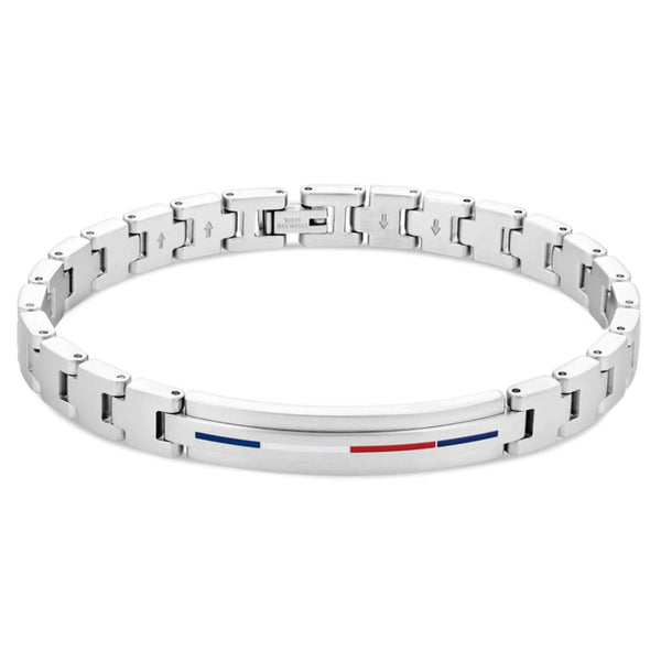 Ανδρική χειροπέδα Tommy Hilfiger 2790313 από ανοξείδωτο ατσάλι σε ασημί χρώμα, μήκους 21 cm με αποσπώμενα τμήματα για προσαρμογή