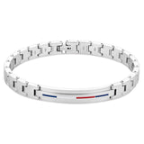 Ανδρική χειροπέδα Tommy Hilfiger 2790313 από ανοξείδωτο ατσάλι σε ασημί χρώμα, μήκους 21 cm με αποσπώμενα τμήματα για προσαρμογή