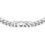 Ανδρικό βραχιόλι Boss 1580513M ατσάλινο με ασημί μπρασελέ.
