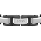Ανδρικό Βραχιόλι Boss 1580794 Με Ασημί & Μαύρο Μπρασελέ