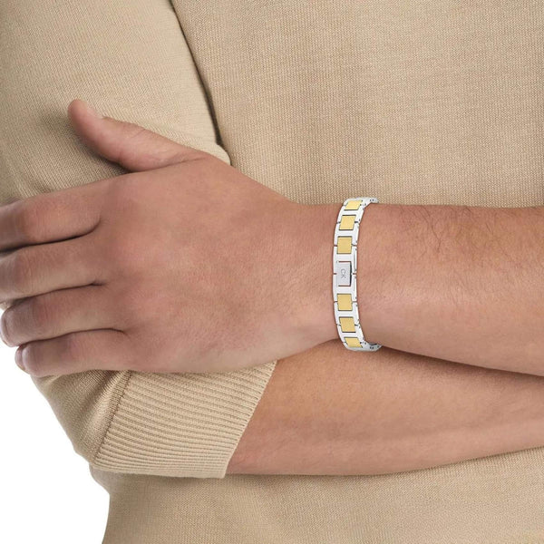 Ανδρικό Βραχιόλι Calvin Klein 35100009 Ατσάλινο Δίχρωμο Ασημί-Χρυσό