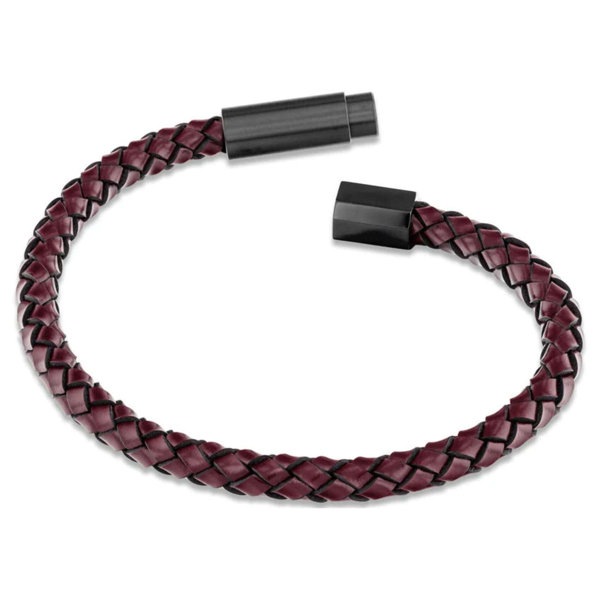 Ανδρικό δερμάτινο βραχιόλι Calvin Klein 35100045 καφέ με πλεκτό σχέδιο.