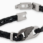 Ανδρικό Βραχιόλι Emporio Armani EGS3171040 Δερμάτινο Μαύρο