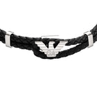 Βραχιόλι Emporio Armani Eagle Logo EGS3237040 Μαύρο Δερμάτινο