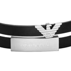 Ανδρικό Βραχιόλι Emporio Armani EGS3311040 Διπλό Δερμάτινο Μαύρο