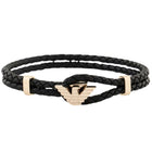 Ανδρικό Βραχιόλι Emporio Armani EGS3321710 Δερμάτινο Μαύρο