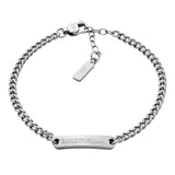 Ανδρικό βραχιόλι Emporio Armani EGS3189040 από ανοξείδωτο ατσάλι σε ασημί χρώμα με ταυτότητα.