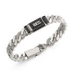 Ανδρικό Βραχιόλι Guess Barrio JUMB06066JWSTBKS Ασημί με Μαύρες Πέτρες