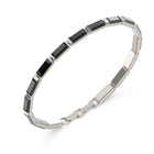 Ανδρικό Βραχιόλι Guess Barrio JUMB06080JWSTBKS Ασημί με Μαύρες Πέτρες