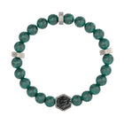 Ανδρικό Βραχιόλι Guess Lion King JUMB06005JWSTGNT/U με Πράσινες Χάντρες και Λιοντάρι