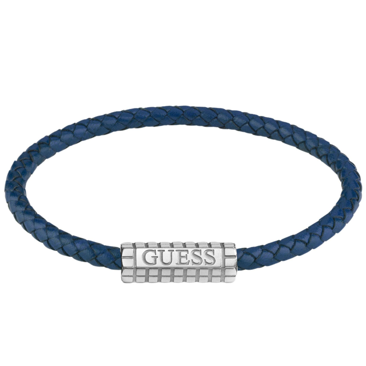 Ανδρικό βραχιόλι Guess Mare Magnum JUMB05035JWSTJBL μπλε δερμάτινο με λογότυπο Guess