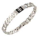 Ανδρικό Βραχιόλι Guess Rebel Moon JUMB05070JWSTBKL Ασημί με Μαύρο Σχέδιο