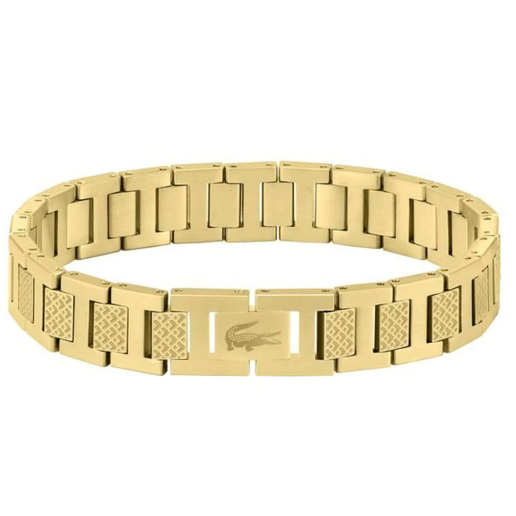 Ατσάλινο βραχιόλι Lacoste 2040120 σε χρυσό χρώμα από ανοξείδωτο ατσάλι.