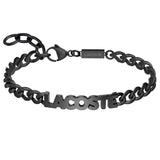 Ανδρικό βραχιόλι Lacoste 2040478 ατσάλινο  μαύρο με το λογότυπο της Lacoste και ρυθμιζόμενο κούμπωμα.
