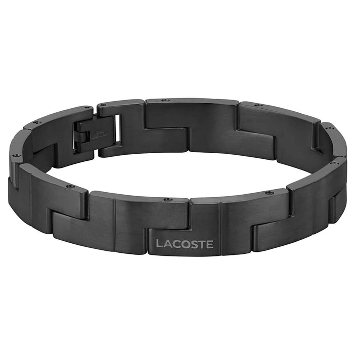 Ανδρικό βραχιόλι Lacoste Catena 2040222 χειροπέδα από ανοξείδωτο ατσάλι σε μαύρο χρώμα.