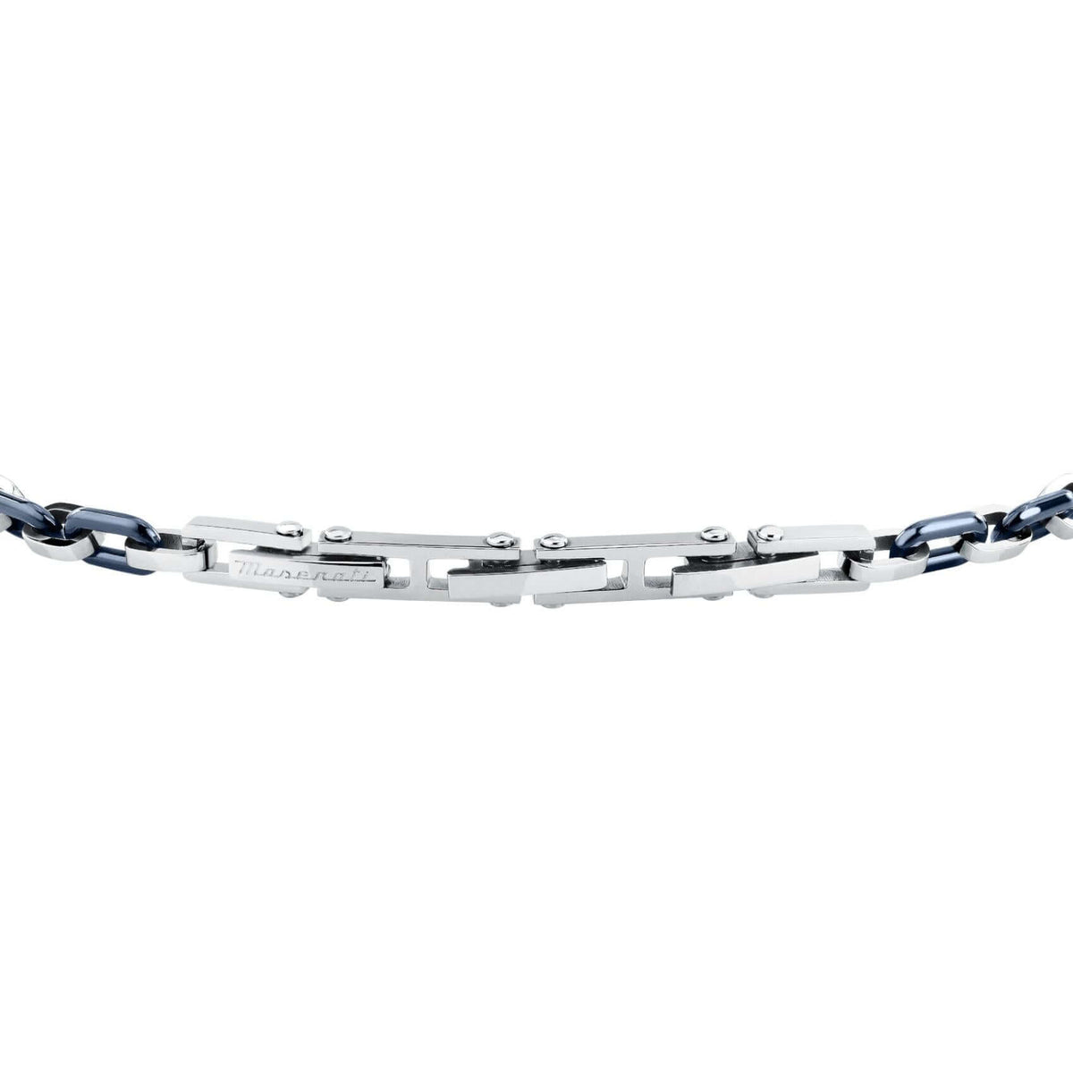 Κούμπωμα από το ανδρικό βραχιόλι Maserati Ceramic JM226ATZ78 με ρυθμιζόμενο μήκος 19 έως 22 cm.