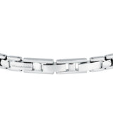 Ανδρικό βραχιόλι Maserati Diamonds JM224ATZ40 από ανοξείδωτο ατσάλι και κεραμικό, ασημί-μαύρο και ροζ χρυσή τρίαινα, κούμπωμα.