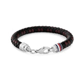 Ανδρικό Βραχιόλι Tommy Hilfiger Δίχρωμο Καφέ Μαύρο Δερμάτινο 2790632