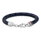 Ανδρικό Βραχιόλι Tommy Hilfiger Δίχρωμο Μπλε Μαύρο Δερμάτινο 2790634