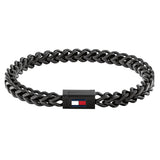 Ανδρικό βραχιόλι χειροπέδα Tommy Hilfiger 2790649 από ατσάλι σε μαύρο χρώμα.
