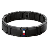 Ανδρικό βραχιόλι χειροπέδα Tommy Hilfiger 2790659 από ανοξείδωτο ατσάλι σε μαύρο χρώμα με μήκος 19cm.