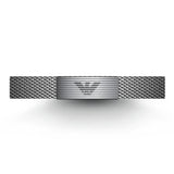 Ανδρικό βραχιόλι Emporio Armani EGS3150040 από ανοξείδωτο ατσάλι σε ασημί χρώμα, σε καθαρή front λήψη που αναδεικνύει το minimal design και το Eagle Logo.