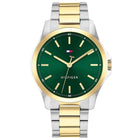Ανδρικό Ρολόι Tommy Hilfiger Bruce 1792192 με Δίχρωμο Μπρασελέ & Πράσινο Καντράν