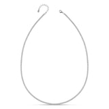 Ασημένιο κολιέ ριβιέρα SNL011 από ασήμι 925 με σειρά καρφωτών ζιργκόν και ρυθμιζόμενο κούμπωμα.