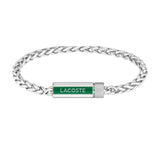 Ανδρικό ατσάλινο βραχιόλι Lacoste 2040337 σε ασημί χρώμα. 