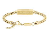 Ατσάλινο ανδρικό βραχιόλι με Ταυτότητα Lacoste 2040539 σε χρυσό χρώμα διακοσμημένο με το λογότυπο της Lacoste. 