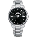 Αυτόματο ρολόι Citizen Gents C7 NH8391-51EE με ασημί ατσάλινο μπρασελέ και μαύρο καντράν 40mm με ένδειξη ημέρας-ημερομηνίας.