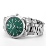 Ανδρικό ρολόι Roamer Elite 970983-41-75-20 box set με ασημί ατσάλινο μπρασελέ και πράσινο καντράν 42mm.