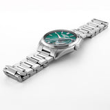 Ανδρικό ρολόι Roamer Elite 970983-41-75-20 box set με ασημί ατσάλινο μπρασελέ και πράσινο καντράν διαμέτρου 42mm.
