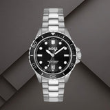 Boss 1514295 ανδρικό ρολόι Troper με ασημί μπρασελέ, μαύρο καντράν 42mm και ένδειξη ημερομηνίας.