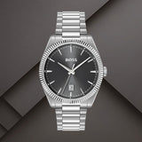 Boss 1514310 ανδρικό ρολόι Cheswick με ασημί μπρασελέ, μαύρο καντράν 40mm και ένδειξη ημερομηνίας.