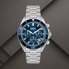 Ανδρικό Ρολόι Boss Sealiner 1514322 με Ασημί Μπρασελέ & Μπλε Καντράν