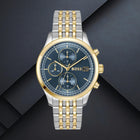 Ανδρικό Ρολόι Boss Stratus 1514329 με Δίχρωμο Μπρασελέ & Μπλε Καντράν