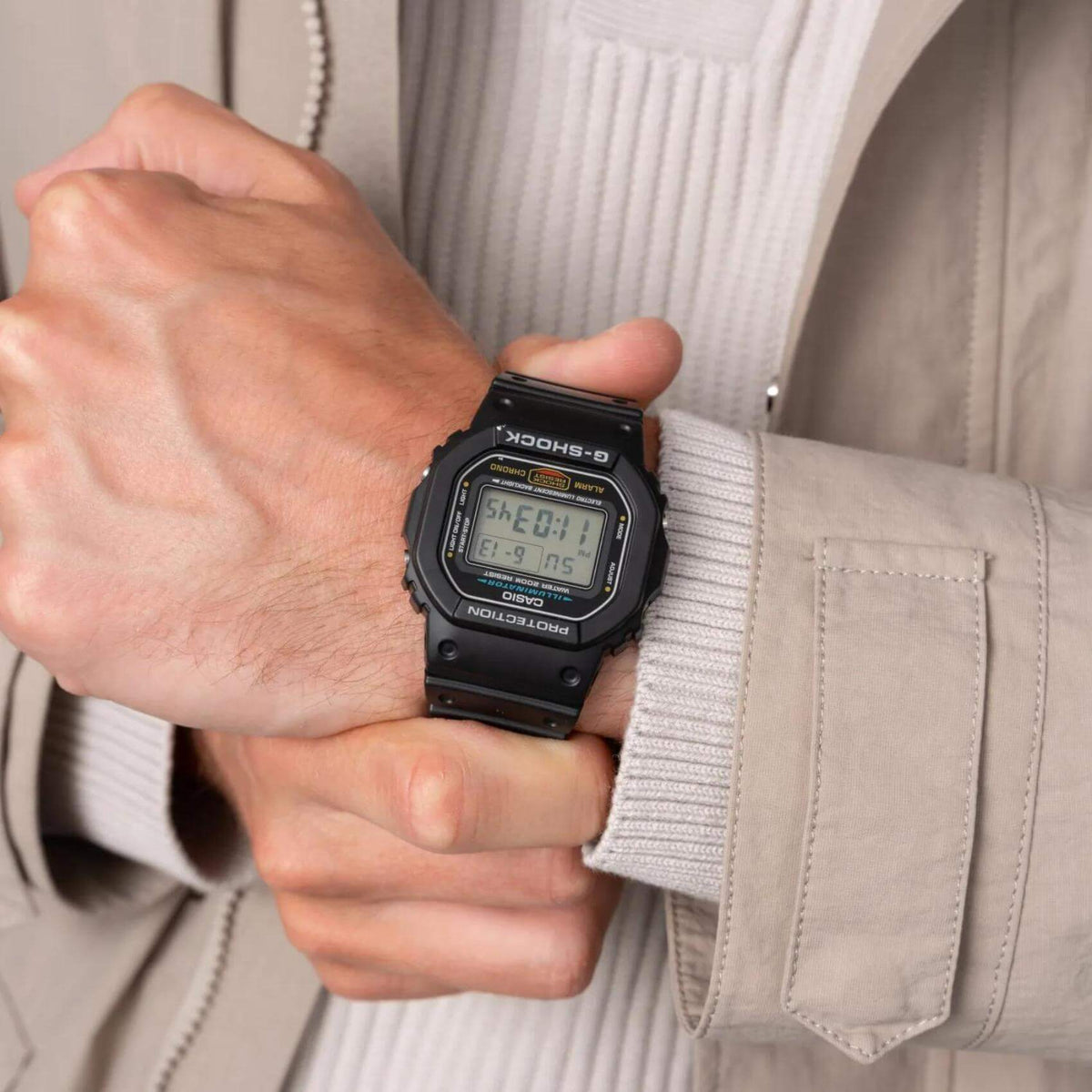 Ρολόι Casio DW-5600UE-1ER 5600 Series Με Μαύρο Καουτσούκ Λουράκι