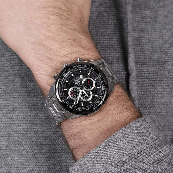 Ρολόι Χρονογράφος Casio Edifice EF-539D-1AVEF Με Ασημί Μπρασελέ