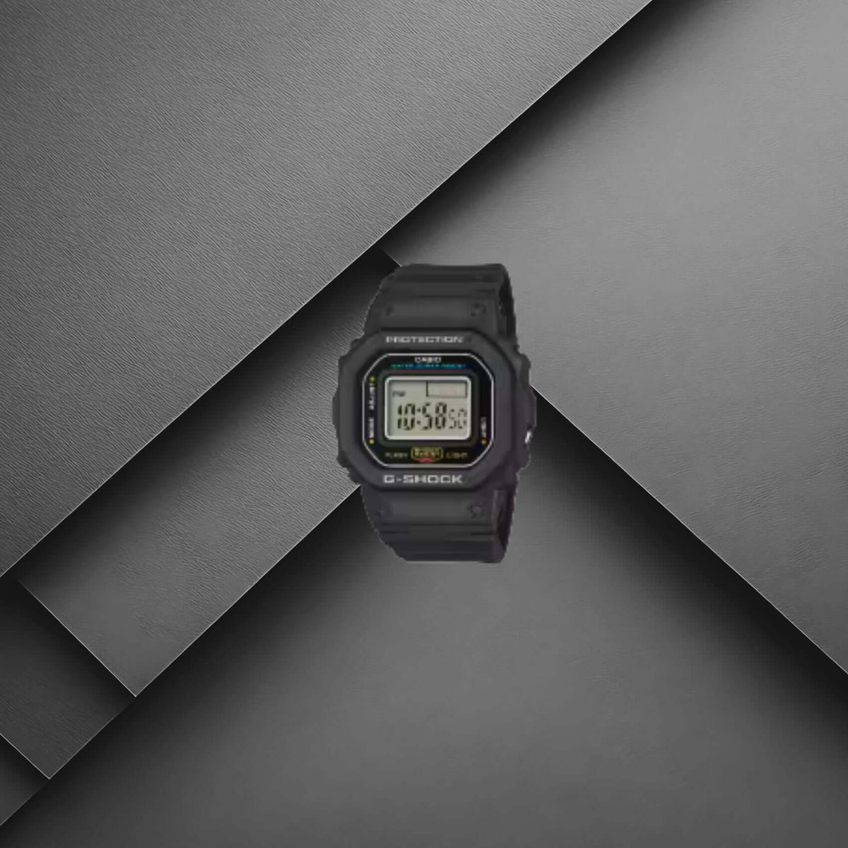 Ανδρικό ρολόι δαχτυλίδι Casio G-Shock DWN-5600-1ER με μαύρο ψηφιακό καντράν