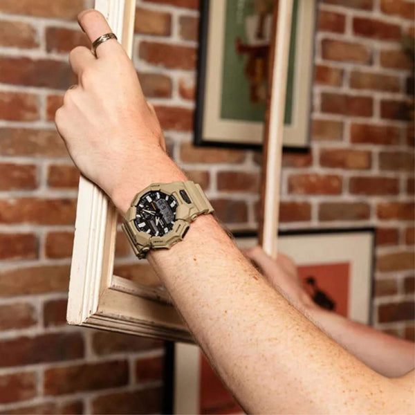 Ρολόι Casio G-Shock GA-010-5AER Χρονογράφος με Μπεζ Λουράκι